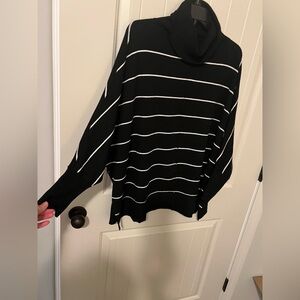 Mud Pie Black and White Turtleneck Sweater